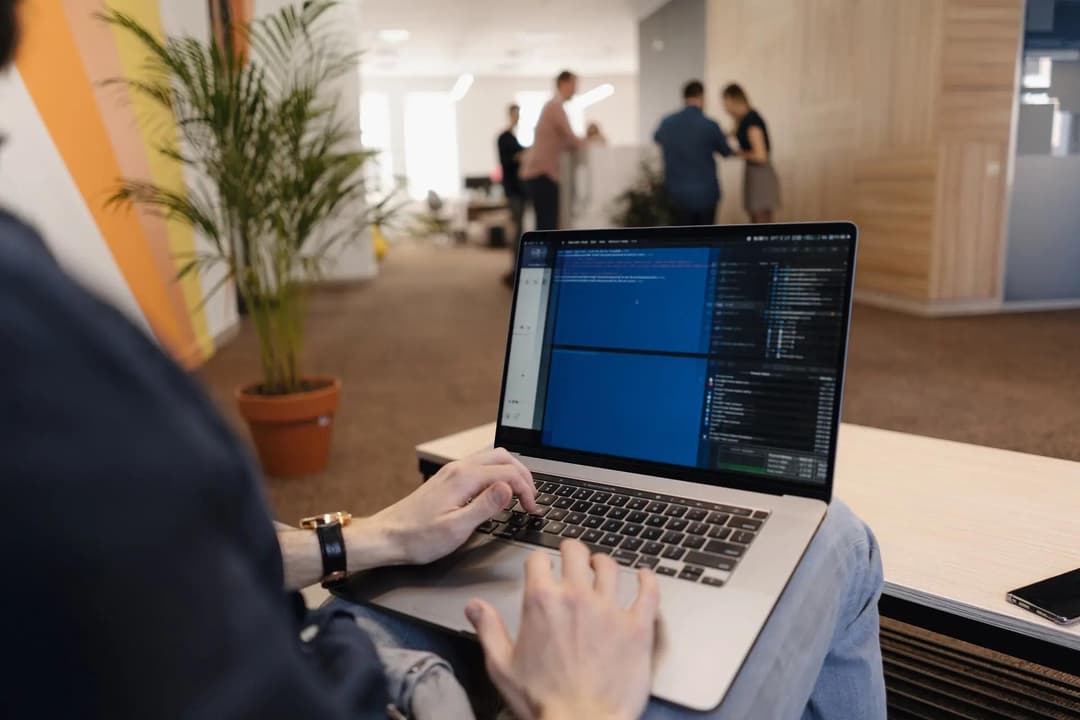 Developer working on software